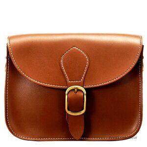 Vegan Leather Crossbody Satchel Retro Vintage Minimal Chic Handbag Purse